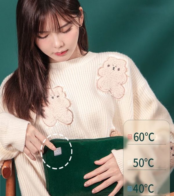 Waterless Graphene Hot Water Bag Rechargeable Hand Warmer, Style: Glove Version 3 Geat (Ink Green) - Image 6