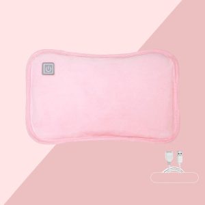 Waterless Graphene Hot Water Bag Rechargeable Hand Warmer, Style: Pillow Version 3 Gear (Pink)