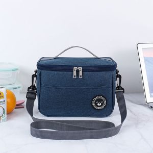 Thermal Lunch Box Bag Durable Waterproof Office Cooler Lunchbox with Strap S (Tibetan)