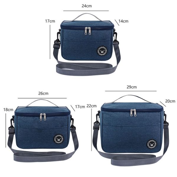Thermal Lunch Box Bag Durable Waterproof Office Cooler Lunchbox with Strap S (Tibetan) - Image 3