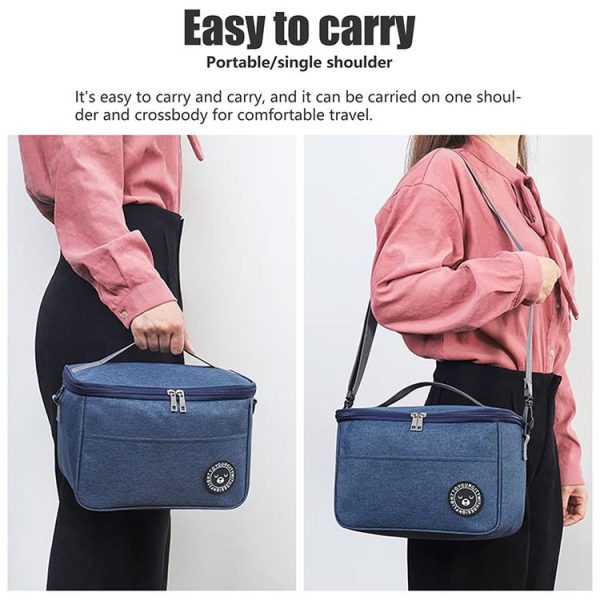Thermal Lunch Box Bag Durable Waterproof Office Cooler Lunchbox with Strap S (Tibetan) - Image 8