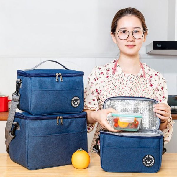 Thermal Lunch Box Bag Durable Waterproof Office Cooler Lunchbox with Strap S (Tibetan) - Image 9