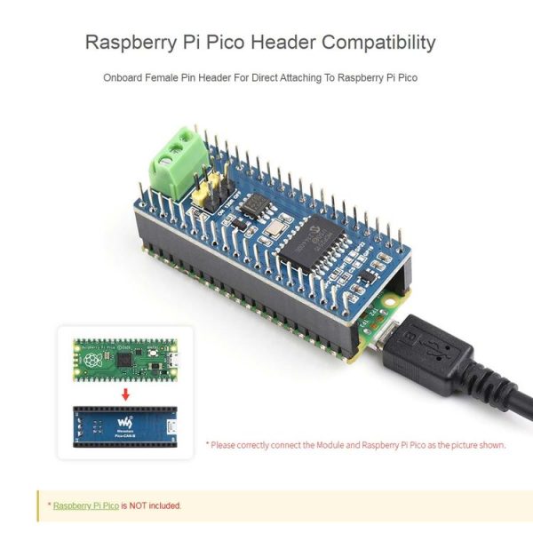 Waveshare For Raspberry Pi Pico CAN Bus Module (B), Enabling Long Range Communication Through SPI, 23775 - Image 3