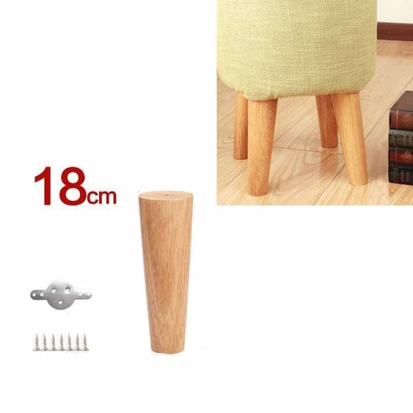 Solid Wood Sofa Foot Table Leg Cabinet Foot Furniture Chair Heightening Pad, Size: 18 cm, Style: Vertical (Wood Color) - Image 2