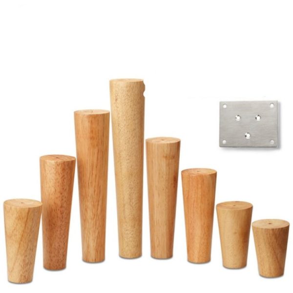 Solid Wood Sofa Foot Table Leg Cabinet Foot Furniture Chair Heightening Pad, Size: 18 cm, Style: Vertical (Wood Color) - Image 3