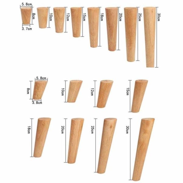 Solid Wood Sofa Foot Table Leg Cabinet Foot Furniture Chair Heightening Pad, Size: 18 cm, Style: Vertical (Wood Color) - Image 6