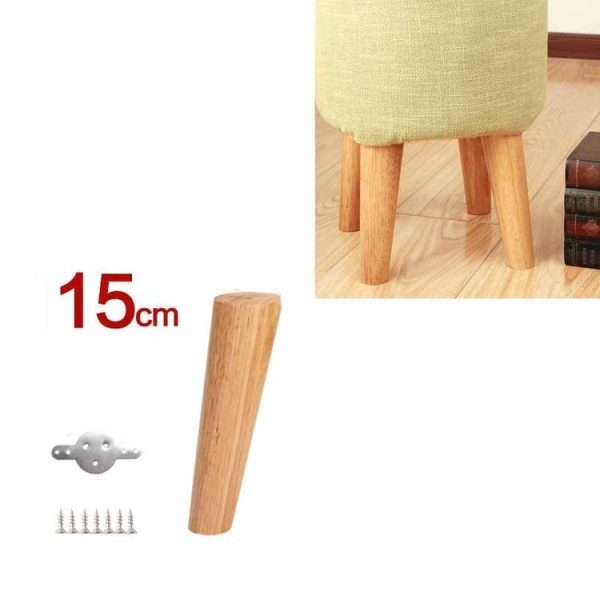 Solid Wood Sofa Foot Table Leg Cabinet Foot Furniture Chair Heightening Pad, Size: 15 cm, Style: Tilt (Wood Color) - Image 2