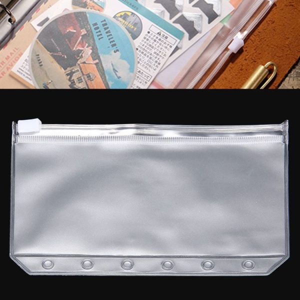 3 PCS Bill Bag Business Card Pull-edge Loose-leaf Pocket Insert PVC Zipper Storage Bag A6 M