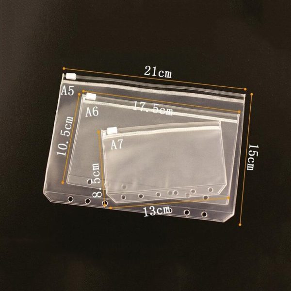 3 PCS Bill Bag Business Card Pull-edge Loose-leaf Pocket Insert PVC Zipper Storage Bag A7 S - Image 5