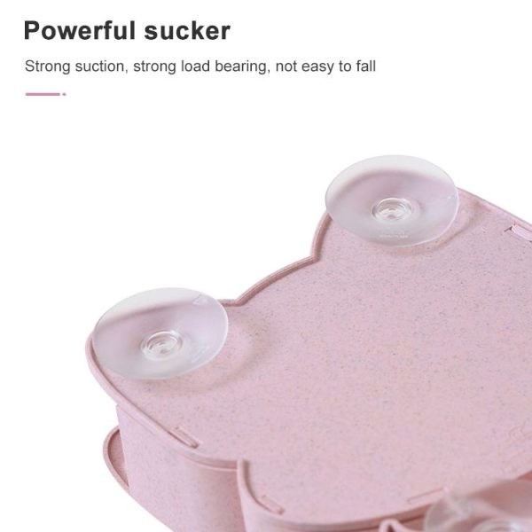Cartoon Dog Suction Wall Toothbrush Toothpaste Shelf, Size: 16x14x5cm (Pink) - Image 5