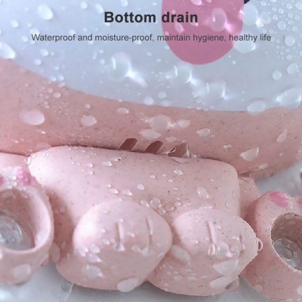 Cartoon Dog Suction Wall Toothbrush Toothpaste Shelf, Size: 16x14x5cm (Pink) - Image 8