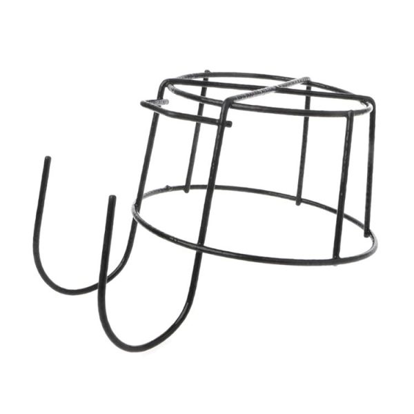Balcony Fence Round Metal Flower Stand Wrought Iron Wall-mounted Flower Pot Stand, Size: XL (White) - Image 4