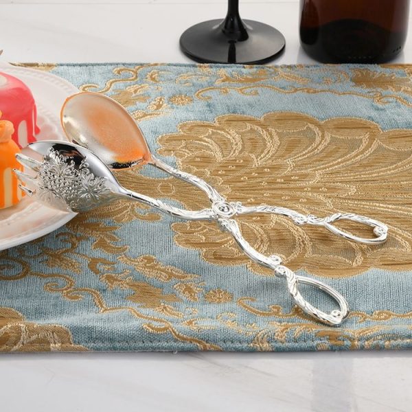 Retro Zinc Alloy Cutlery Cake Fruit Dessert Salad Clip (Round Head Silver Clip)
