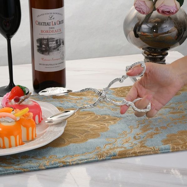 Retro Zinc Alloy Cutlery Cake Fruit Dessert Salad Clip (Round Head Silver Clip) - Image 4