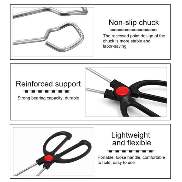 Stainless Steel Plastic Handle Barbecue Tongs Food Clip Barbecue Tools, Model number: 9 Inch - Image 6