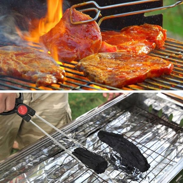 Stainless Steel Plastic Handle Barbecue Tongs Food Clip Barbecue Tools, Model number: 12 Inch - Image 7
