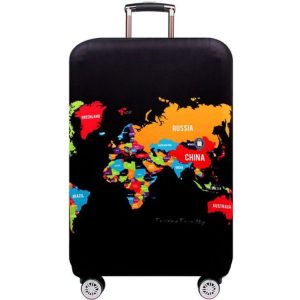 Travel Luggage Cover Suitcase Dustproof Scratch-proof Protection Elastic Sleeve, Size: S Size 19 to 21 inch (English Map)
