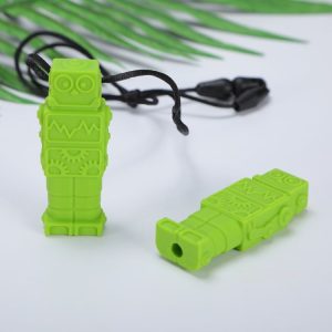 Silicone Robot Teether Baby Chewing Sensory Pendant Necklace (Green)