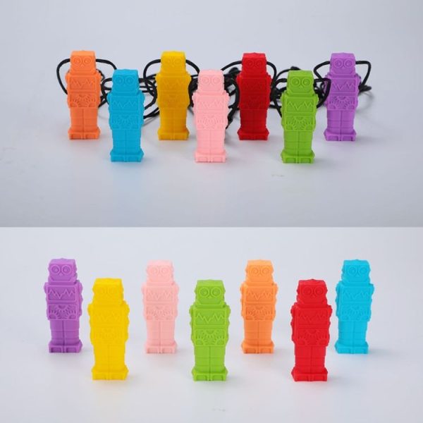 Silicone Robot Teether Baby Chewing Sensory Pendant Necklace (Green) - Image 3