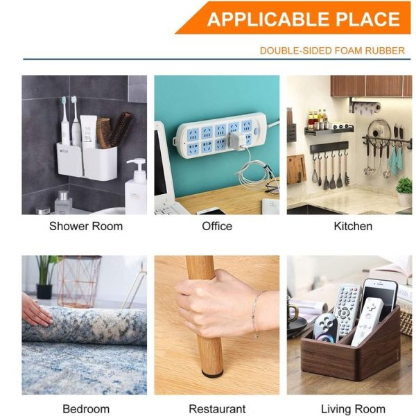100 PCS 40x40x1.5mm Square EVA Foam Double-sided Adhesive High-viscosity Sponge Sticker (White) - Image 6