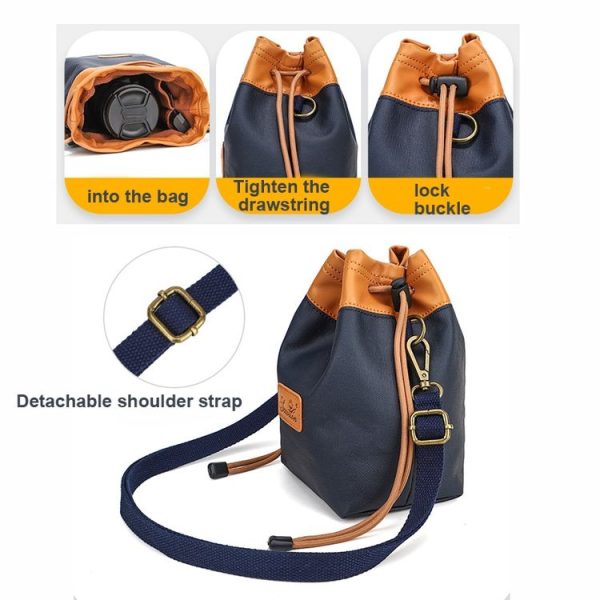 S.C.COTTON Camera Lens Protection Bag Liner Bag Waterproof Camera Storage Bag, Size: L (Khaki) - Image 6