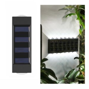 2LED NiMH Solar Wall Lamp Outdoor Waterproof Up And Down Double-headed Spotlights (White Light)