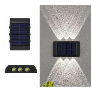 6LED NiMH Solar Wall Lamp Outdoor Waterproof Up And Down Double-headed Spotlights (White Light)