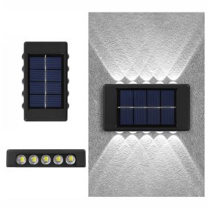 10LED NiMH Solar Wall Lamp Outdoor Waterproof Up And Down Double-headed Spotlights (White Light)