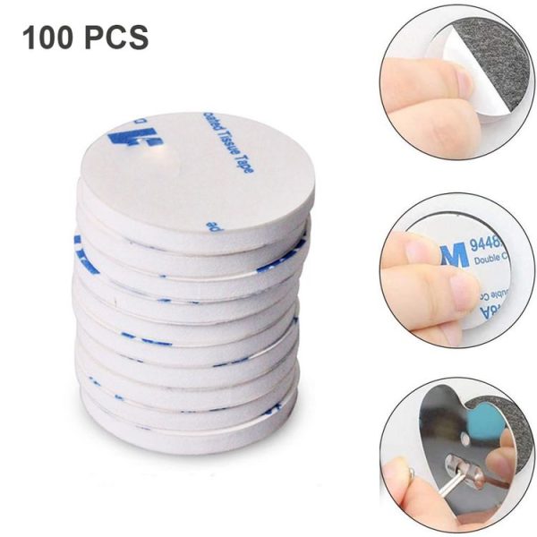 100 PCS 40x1.5mm Round EVA Foam Double-sided Adhesive Strong High-viscosity Sponge Sticker (Black)