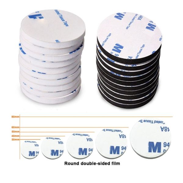 100 PCS 40x1.5mm Round EVA Foam Double-sided Adhesive Strong High-viscosity Sponge Sticker (Black) - Image 2