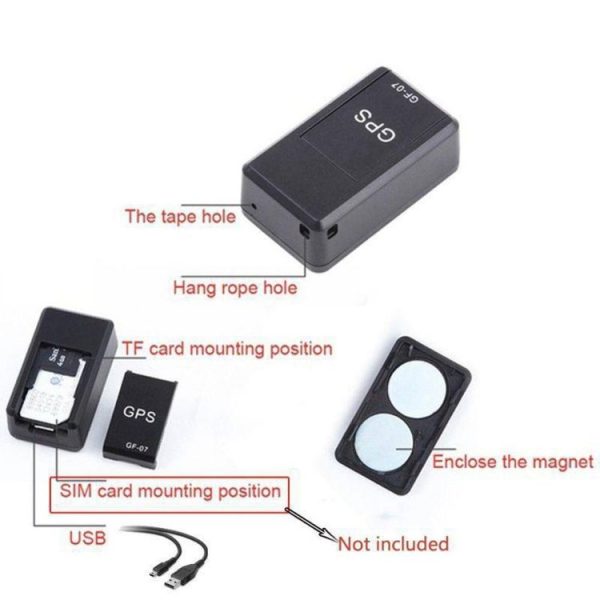 GF07 Locator Mini GPS Tracking Strong Magnetic Positioning Adsorption Anti Lost Device Voice Control Recordable (Black) - Image 8