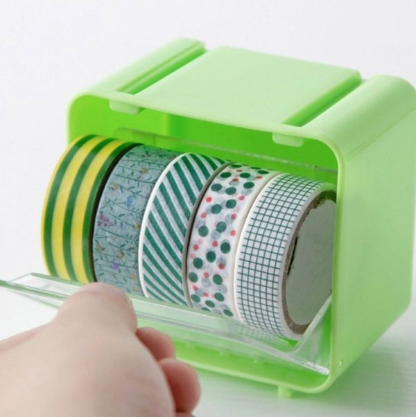 Tape Storage Box Cutter Desktop Stationery Storage Box (Green) - Image 3