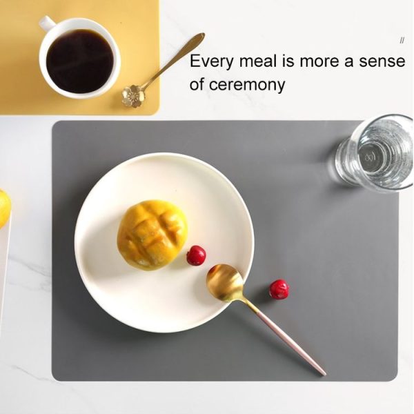 Nordic Style Food Grade Silicone Pad Tableware Environmental Insulation Pad Placemat (Sky Blue) - Image 6