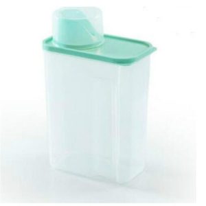 3L Household Plastic Transparent Washing Powder Storage Box Storage Container (Green)