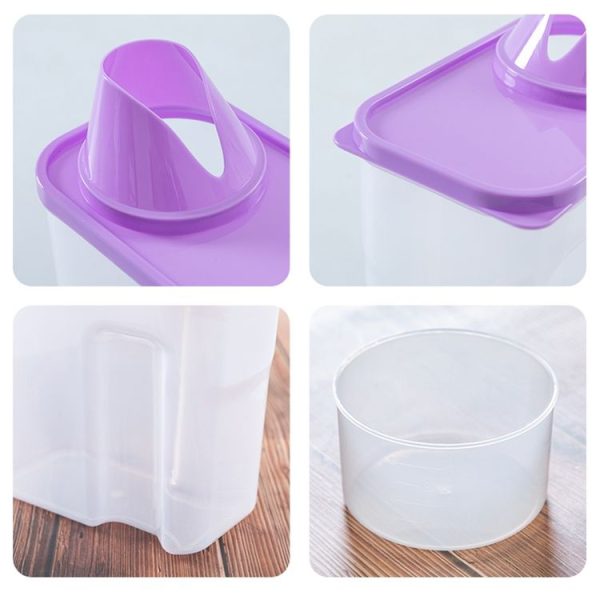 3L Household Plastic Transparent Washing Powder Storage Box Storage Container (Green) - Image 4