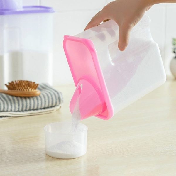 3L Household Plastic Transparent Washing Powder Storage Box Storage Container (Green) - Image 5