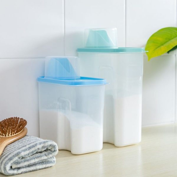 3L Household Plastic Transparent Washing Powder Storage Box Storage Container (Green) - Image 7