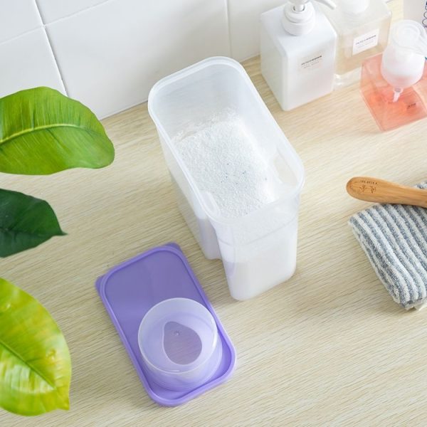 3L Household Plastic Transparent Washing Powder Storage Box Storage Container (Green) - Image 8