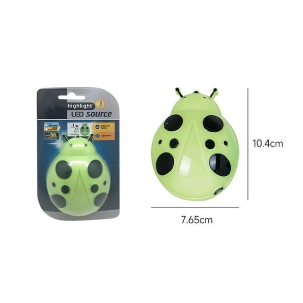 A62 Beetle Shape LED Night Light Plug-in Intelligent Light Control Sensor Light, Plug: EU Plug (White) - Image 3