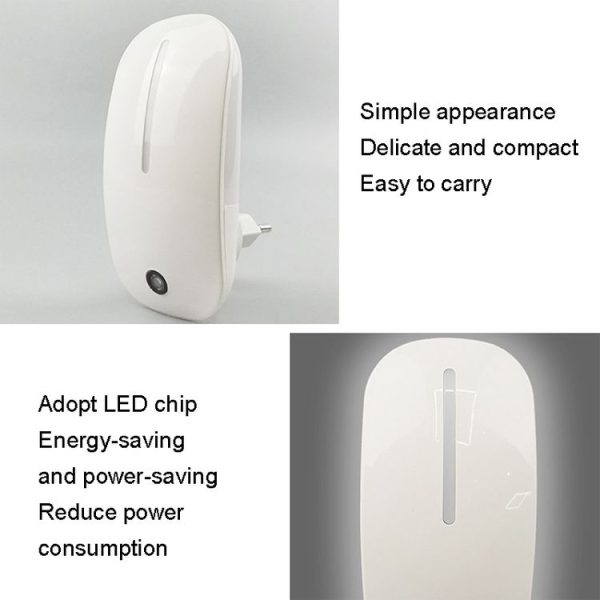 A66 Mouse Type LED Intelligent Light Control Night Light, Plug: EU Plug (Green) - Image 4