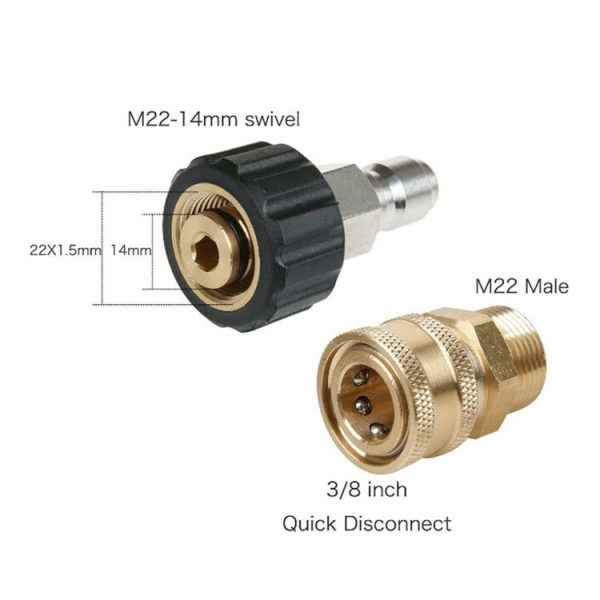 Pressure Washer Accessories Quick Connect Car Wash Water Hose Quick Connection, Typle: 14-3 / 8 Male + 15-3 / 8 Female - Image 5