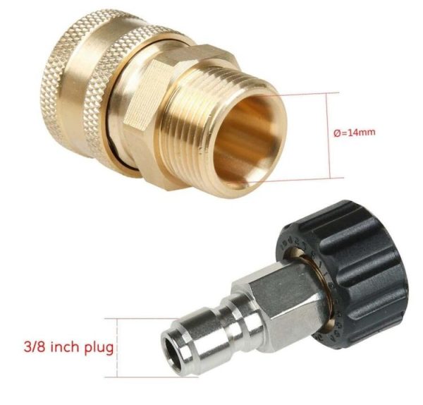 Pressure Washer Accessories Quick Connect Car Wash Water Hose Quick Connection, Typle: 15-3 / 8 Male + 14-3 / 8 Female - Image 6