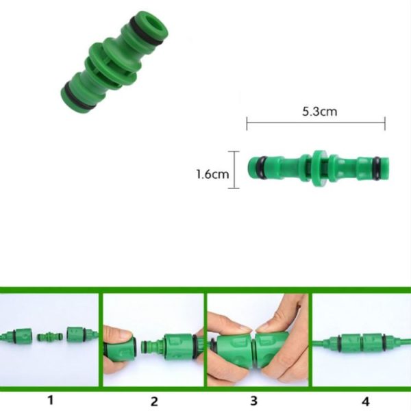 2 PCS 4 Point Two-way Pacifier Repair Extension Hose Quick Connector Plastic Garden Tool (Green) - Image 6