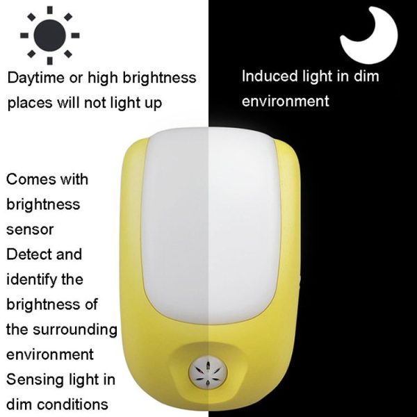 A72 Intelligent LED Sensor Night Light, Plug: EU Plug (Yellow) - Image 5