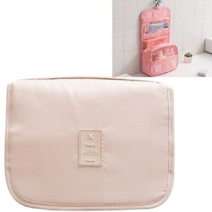 Travel Large-Capacity Storage Portable Portable Waterproof Cosmetic Wash Storage Bag, Size: 24 x 20 x 9.5 cm (Beige)