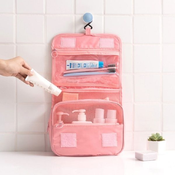 Travel Large-Capacity Storage Portable Portable Waterproof Cosmetic Wash Storage Bag, Size: 24 x 20 x 9.5 cm (Beige) - Image 3