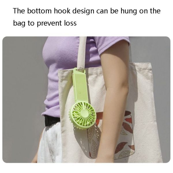 F5 Mute Portable Hand Hold Folding Fan (Fluorescent Green) - Image 5