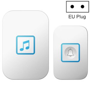 CACAZI A86 Electronic Music Remote Control Doorbell One For One AC Wireless Doorbell, Style: EU Plug (White)