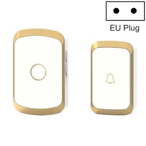CACAZI A20 Smart Home Wireless Doorbell Digital Music Remote Control Doorbell, Style: EU Plug (Golden)