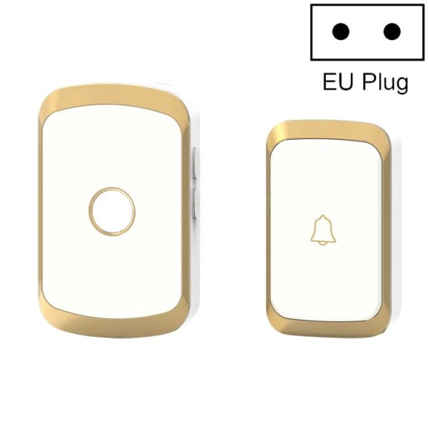 CACAZI A20 Smart Home Wireless Doorbell Digital Music Remote Control Doorbell, Style: EU Plug (Golden)